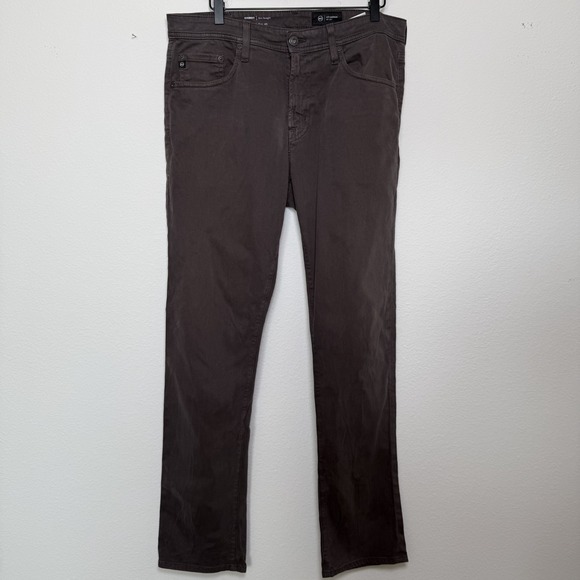 Adriano Goldschmied Men Everette Pants 32x32 Brown Slim Straight Brushed - Picture 1 of 13
